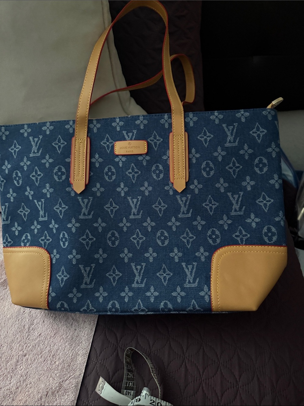 NWOT Monogram denim Tote